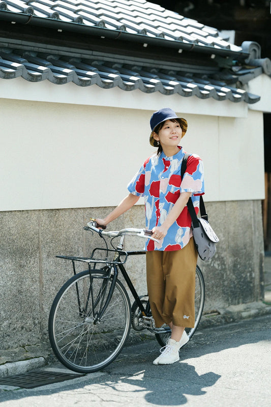 20/20 スタンドカラー半袖シャツ/あでやか